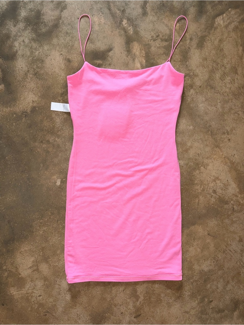 Naked Wardrobe Size L Pink Bodycon Mini Dress Spaghetti Strap Stretch - Picture 11 of 12